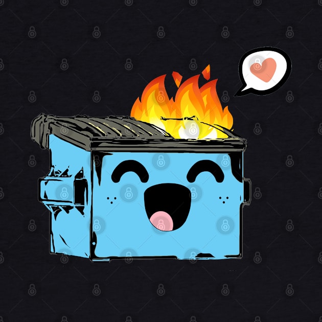 Kawaii Cute Dumpster Fire Love by aaallsmiles